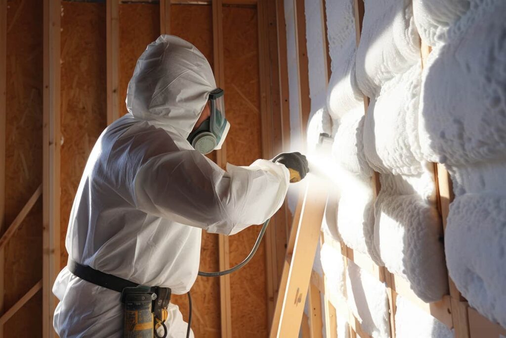 Spray foam insulation service by Home Tech Insulation, showcasing benefits and types in Fuquay-Varina, NC.