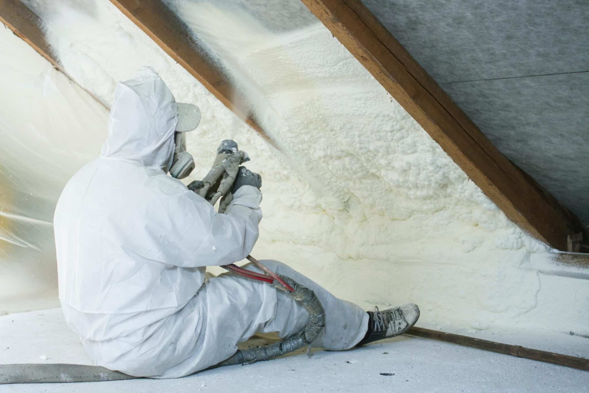 Modern attic insulation saving energy and reducing costs
